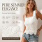 ☀️ EFFORTLESS ELEGANCE 👚 Women’s Lace Tank Top – Square Neckline, Scalloped Hem & Day-to-Night Style ✨