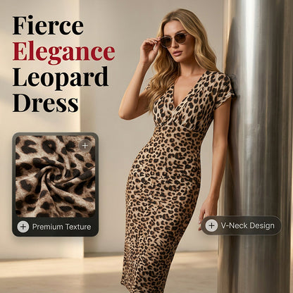 👗New arrival 50% OFF!🥰Women's V-Neck Leopard Print Dress