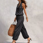 📢📢56% OFF !! ⏰ Sleeveless Cowl Neck Jumpsuit – Halter, Wide-Leg, Elegant 🍷