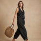 📢📢56% OFF !! ⏰ Sleeveless Cowl Neck Jumpsuit – Halter, Wide-Leg, Elegant 🍷
