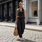 📢📢56% OFF !! ⏰ Sleeveless Cowl Neck Jumpsuit – Halter, Wide-Leg, Elegant 🍷