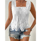 ☀️ EFFORTLESS ELEGANCE 👚 Women’s Lace Tank Top – Square Neckline, Scalloped Hem & Day-to-Night Style ✨