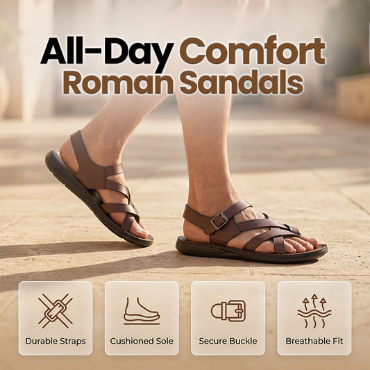 🦶52% OFF NOW! ☀️ Men Roman Sandals – Soft sole & casual style – Perfect for summer, beach or walks – comfortable and breathable 🌊🦶✨