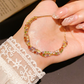 Retro Crossover Twisted Multicolor Zircon Adjustable Bracelet for Women