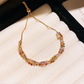 Retro Crossover Twisted Multicolor Zircon Adjustable Bracelet for Women