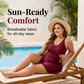 Elegant Plus Size Solid Color Swim Dress – Premium Textured One-Piece for Beach & Pool