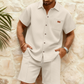 🎁2026 New Arrivals 50% OFF💥Men's Waffle Knit Short Sleeve Shirt & Shorts Set