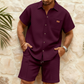👕 55% OFF NOW! 🩳 Men's Waffle Knit Short Sleeve Shirt & Shorts Set – Soft textured fabric, breathable & relaxed fit – Perfect for summer loungewear & casual outings ☀️