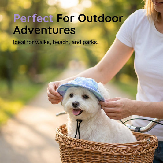 🐶🧢 Adjustable Pet Bucket Hat with Ear Holes 🐾