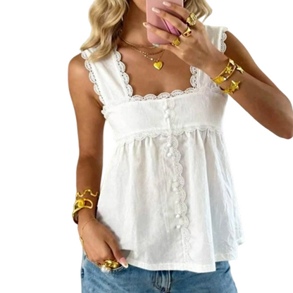 👚💪 Women's Vintage Square Neck Sleeveless Top 💃