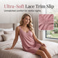 📢📢40% OFF !! ⏰Women's Lace V-Neck Nightdress Loose Modal Slip Sleepwear
