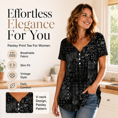 🌞New Arrivals 50% OFF💖Women's V Neck Short Sleeve T Shirt