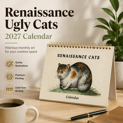 ⏳🔥LIMITED-TIME 50% OFF! ⏰Funny 2027 Ugly Cats Wall Calendar😺📅